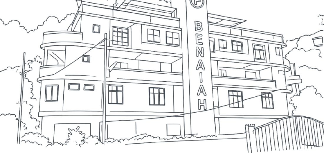 Illustration of the Benaiah Hospital building
